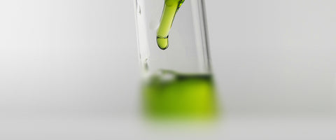 Green liquid inside a test tube