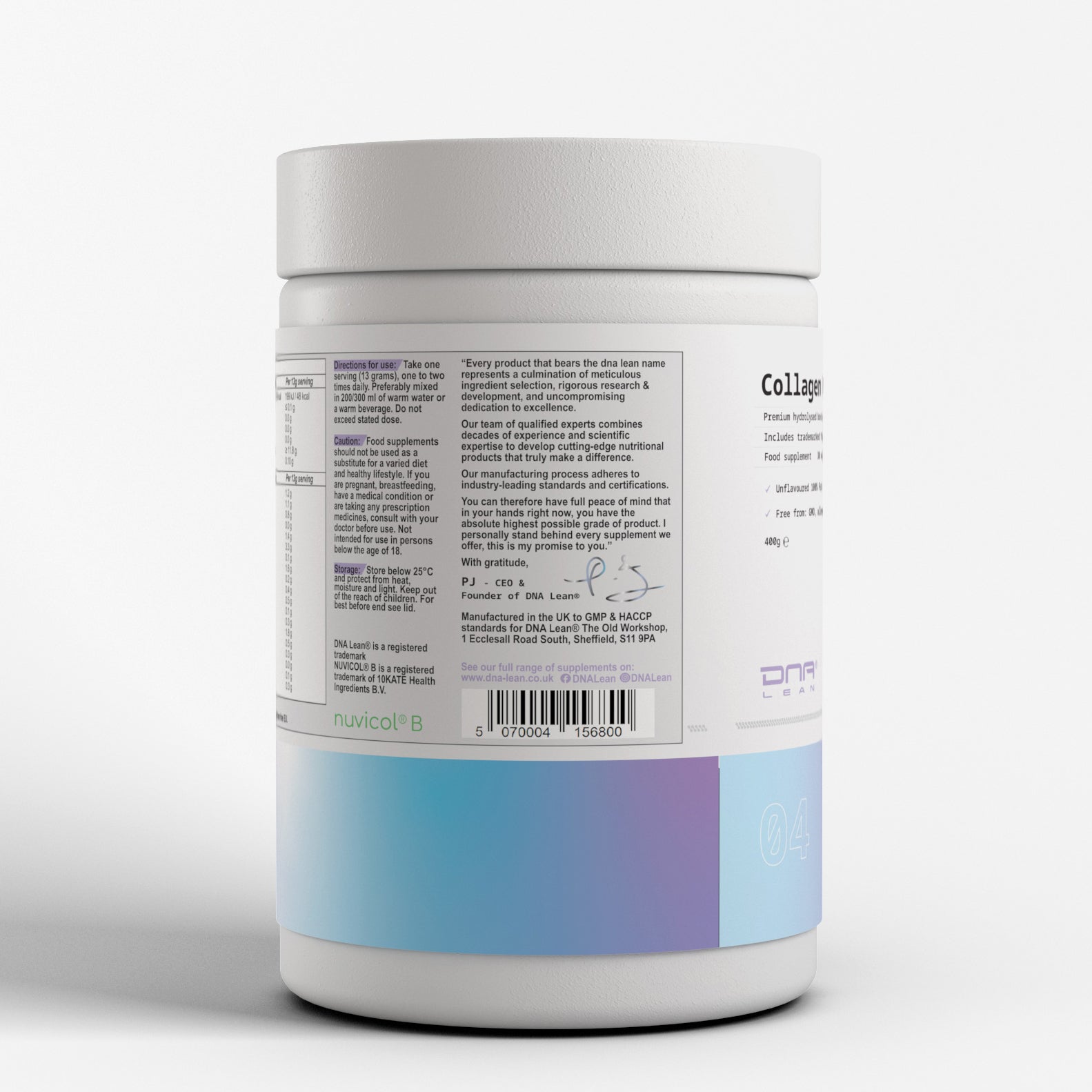 DNA Lean Collagen Elite +  Directions Of Use