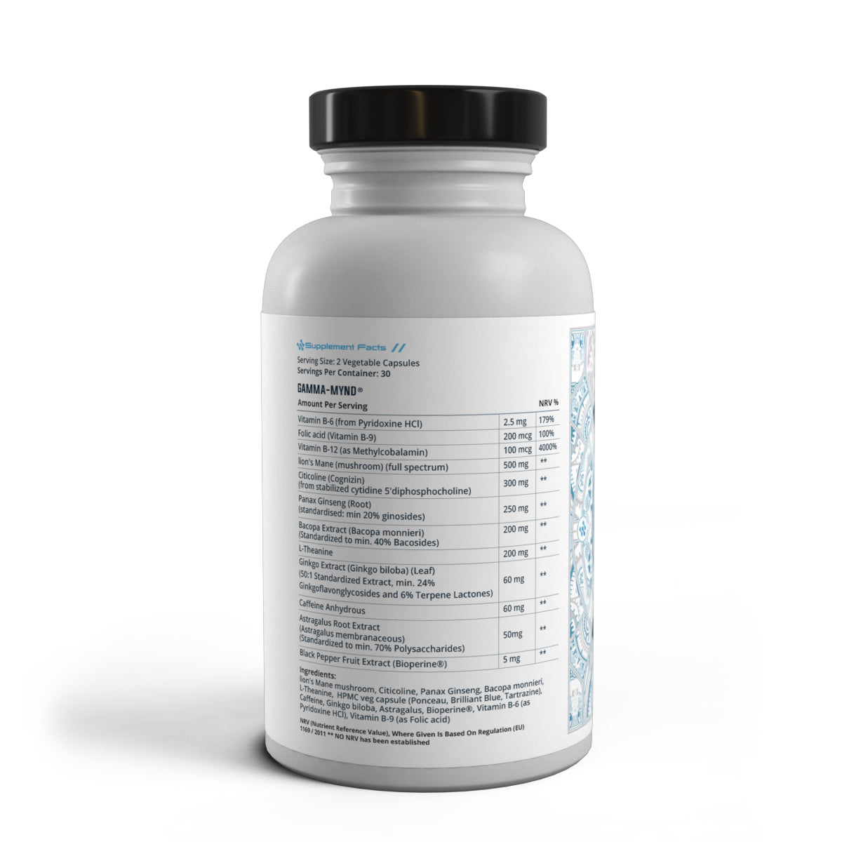 Gamma-Mynd Premium Nootropic Supplement Facts